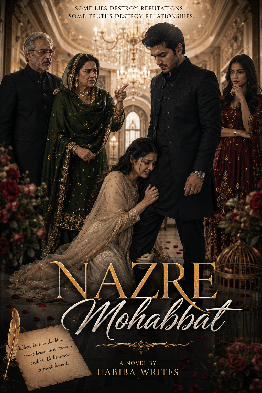 Nazre Mohabbat By Habiba Writes Urdu Novel Cover | Emotional Romantic Novel